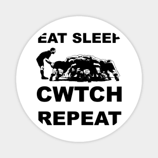 Eat Sleep Cwtch Repeat Welsh Rugby Humour Magnet